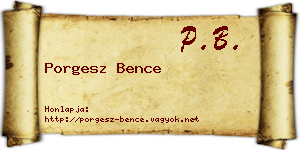 Porgesz Bence névjegykártya